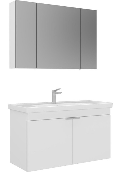 Desna 100 cm Banyo Dolabı Takımı (Ayna Dolaplı)