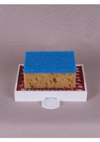 Mutfak Süngerliği Süzgeçli Süngerlik Su Tahliyeli Süngerlik Kırmızı 3D Baskı 12X9 cm fiyatları