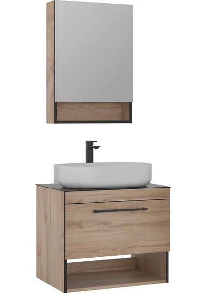 Banyo Knidos 70 cm Banyo Dolabı Takımı (Ayna Dolaplı)