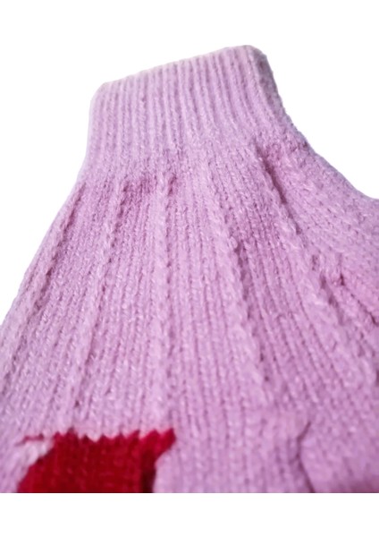 Kız Çocuk Örme Eldiven Pembe Kalp Desenli 6-12 Yaş fırsatları