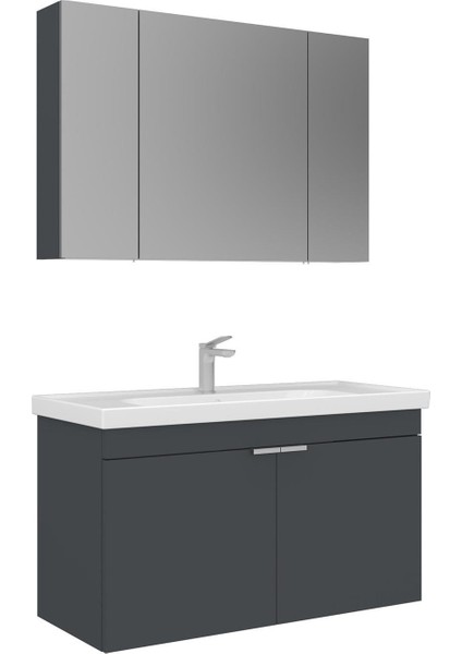 Desna 100 cm Banyo Dolabı Takımı (Ayna Dolaplı)