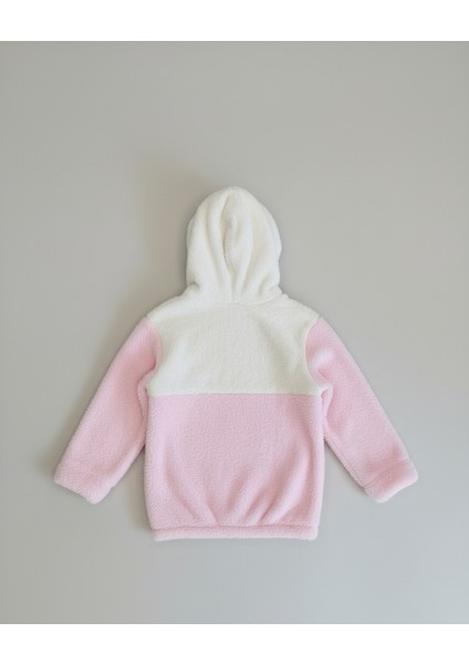 Kuromi Nakışlı Çift Renk Pelüş Kapüşonlu Kız Çocuk Hırka modelleri