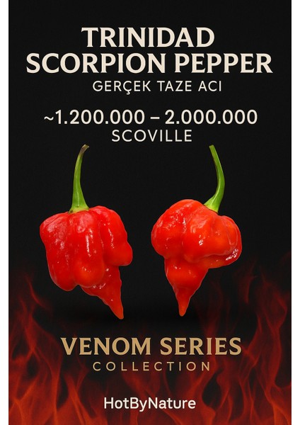 Hotbynature Trinidad Scorpion Pepper / 1,2 – 2 Milyon Scoville - Gerçek Taze Acı Biber