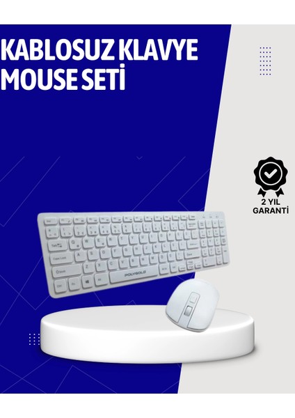 Bfs Klavye Mouse Seti Sessiz Kablosuz Türkçe Tv Pc Uyumlu