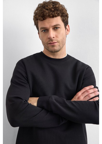 Pamuklu Regular Fit Bisiklet Yaka Sweat Erkek Sweat B35W12005 102 fırsatları