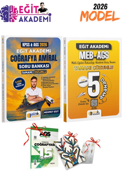 2026 Meb Ags Mehmet Eğit Amiral Soru Bankası ve Meb Ags Çözümlü 5 Deneme Seti (Hediyeli Set)