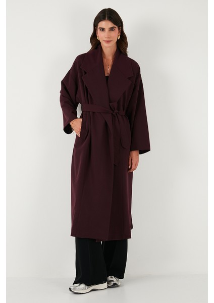 Oversize Fit Kruvaze Yaka Kuşaklı Astarlıtrençkot Bayan Trençkot 6839617 fırsatları