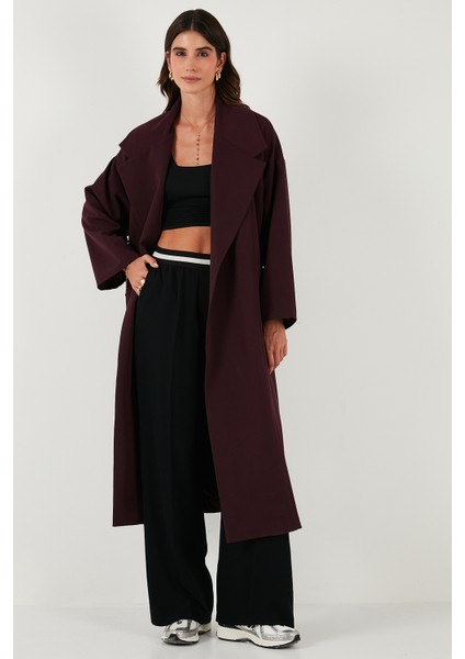 Oversize Fit Kruvaze Yaka Kuşaklı Astarlıtrençkot Bayan Trençkot 6839617 indirimleri