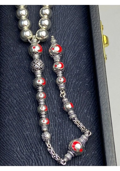 Mineli Taraftar Tesbih - 925 Ayar Gümüş, Birinci Takı & Aksesuar'dan El Işçiliği 45 Gram 33 cm modelleri