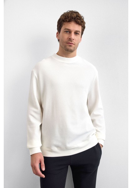 Pamuklu Oversize Fit Bisiklet Yaka Sweat Erkek Sweat B35W12007 117