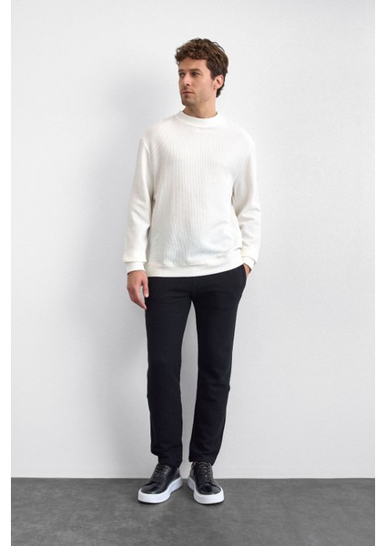 Pamuklu Oversize Fit Bisiklet Yaka Sweat Erkek Sweat B35W12007 117 fiyatları