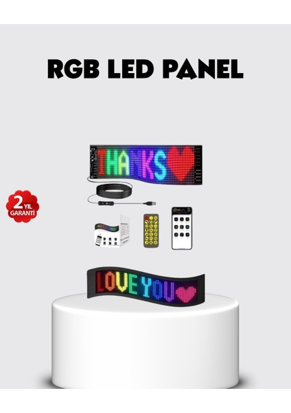Drnds Rgb LED Panel – USB Güç Girişli, Gif ve Yazı Gösterimli Akıllı Ekran