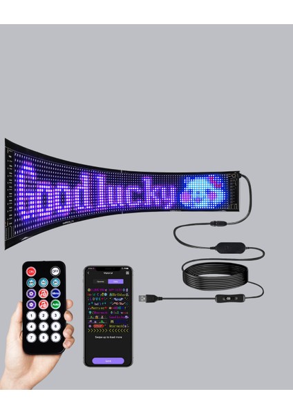 Drnds Rgb LED Panel – USB Güç Girişli, Gif ve Yazı Gösterimli Akıllı Ekran fiyatları