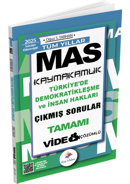 Dizgi Kitap Yayınları Mas Kaymakamlık Insan Hakları ve Demokratikleşme Tüm Yıllar Tamamı Video Çözümlü Çıkmış Sorular 2025