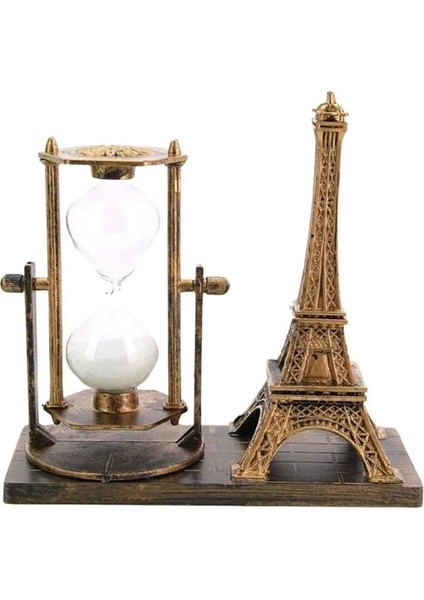 Bfs Retro Eyfel Kulesi ve Kum Saati Dekoratif Ahşap Görünümlü Masa Biblosu fırsatları