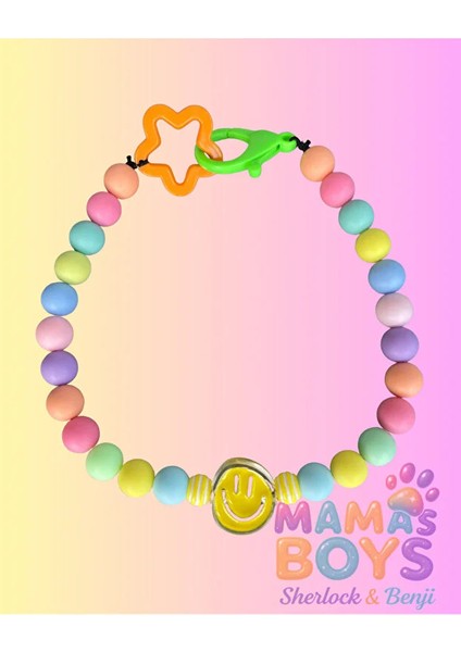 Smıley Rengarenk Sevimli Köpek Kolyesi/tasması