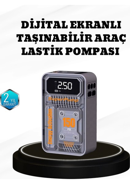 Bfs 150 Psı Kablosuz Şarjlı Hava Pompası – LED Ekranlı ve Otomatik Kapanma Özellikli