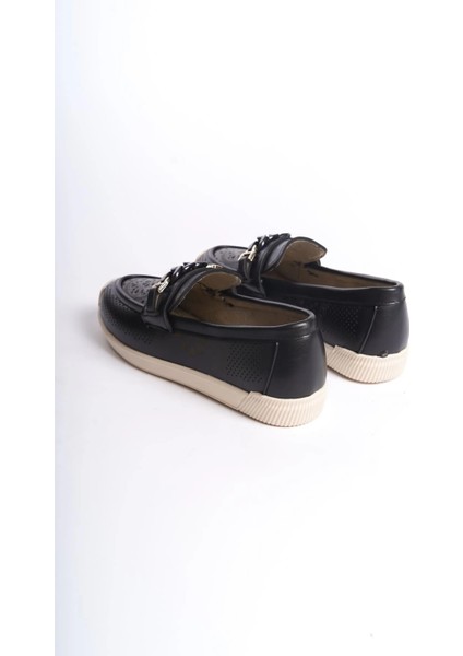 Lızy Bağcıksız Ortopedik Rahat Taban Çiçek Desenli Kadın Babet Ayakkabı Ckt - Siyah indirimleri