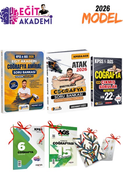2026 Kpss / Ags Mehmet Eğit Amiral Coğrafya Soru Bankası-Atak Soru Bankası ve Çıkmış Sorular 22 Yıl