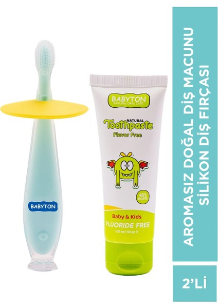 Set Aromasız Diş Macunu - Silikon Diş Fırçası