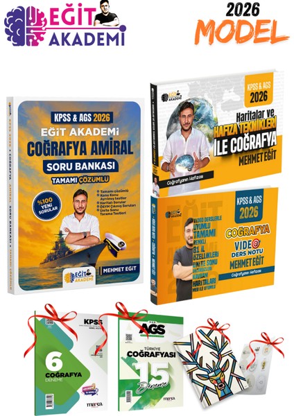 2026 Kpss / Ags Mehmet Eğit Amiral Coğrafya Soru Bankası - Video Ders Notu ve Hafıza Teknikleri Set