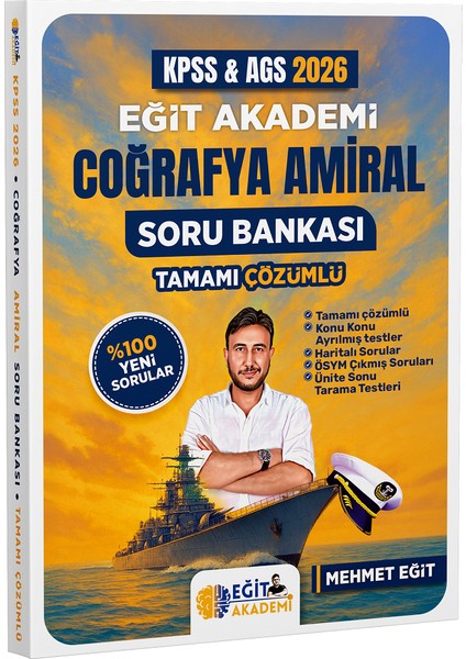 2026 Eğit Akademi Mehmet Eğit Meb Ags Kpss Coğrafya Amiral Soru Bankası Tamamı Çözümlü