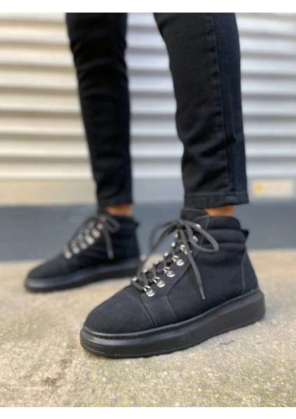 JY206 Ottawa Bağcıklı Ortopedik Taban Süet Erkek Spor Bot Sst - Siyah fiyatları