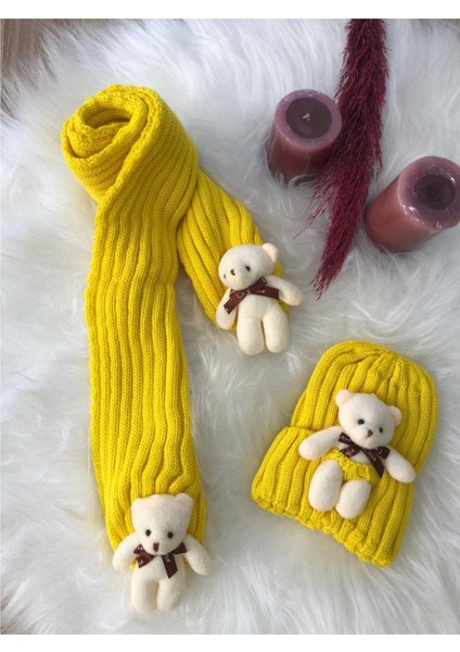 Kız Çocuk Ayıcıklı Atkı Bere Takımı 4/14 yaş fırsatları