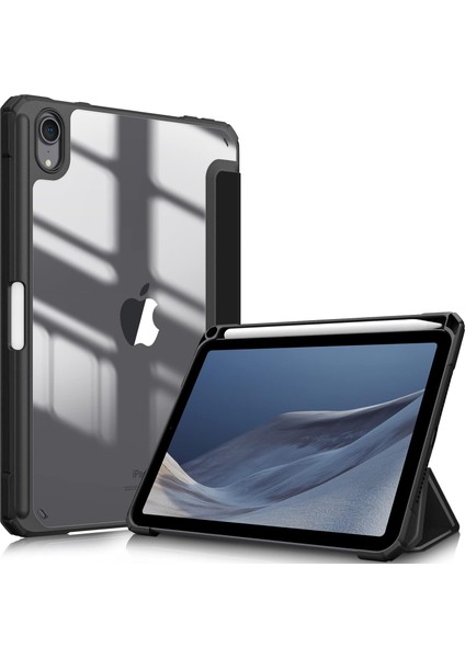 iPad Mini 7 (A17 Pro, 7. Nesil) 2024 / iPad Mini 6 (6. Nesil) 8,3 Inç Sert Şeffaf Kılıf Darbeye Dayanıklı Kalem Tutuculu Tablet Kılıfı (Yurt Dışından)