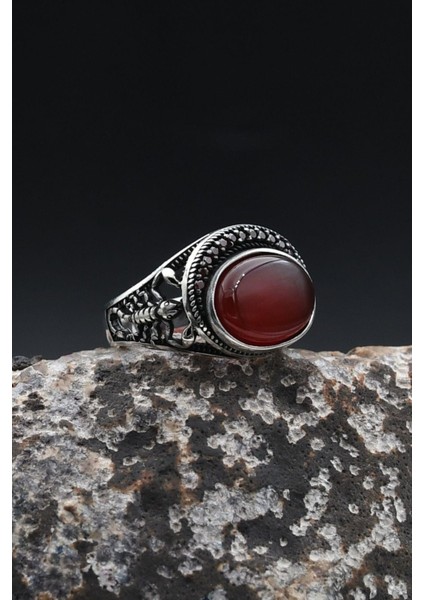 Akik Taşlı Akrep Figürlü 925 Ayar Gümüş Yüzük 902362 fiyatları