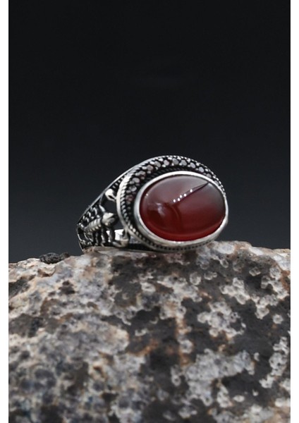 Akik Taşlı Akrep Figürlü 925 Ayar Gümüş Yüzük 902362 fırsatları