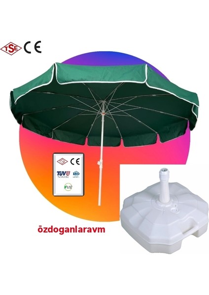 Camp Havuz Bahçe Güneş Yeşil 2 Metre 10 Telli Şemsiyesi Bidonlu