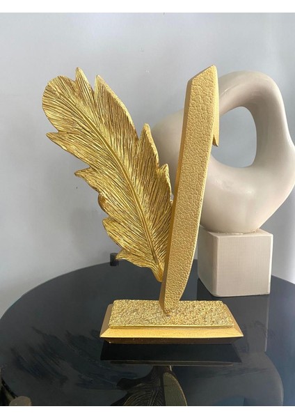 Dekoratif Yaprak Elif Harfi Biblo Ev Ofis Heykel Polyester fiyatları