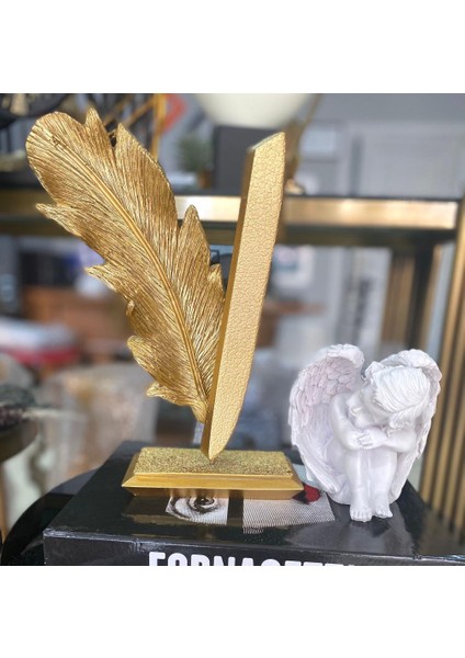 Dekoratif Yaprak Elif Harfi Biblo Ev Ofis Heykel Polyester fırsatları