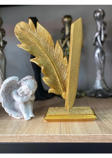 Dekoratif Yaprak Elif Harfi Biblo Ev Ofis Heykel Polyester indirimleri
