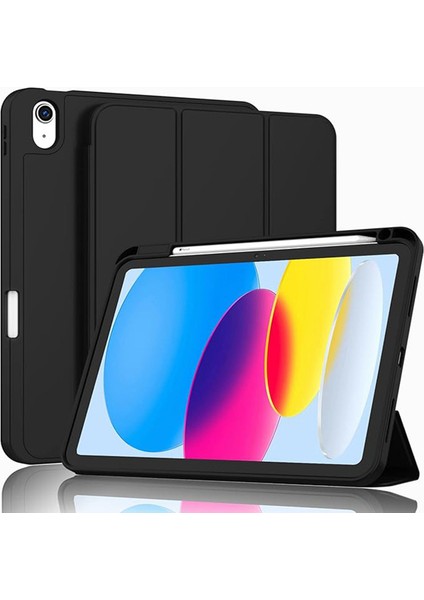 iPad A16 11. Nesil 11 Inç 2025, iPad 10. Nesil 10.9" 2022 Için S Pen Tutucu, Yumuşak Tpu Üç Katlı Stand Koruyucu Tablet Kılıfı, S Pen Şarj Desteği, Otomatik Uyandırma/uyku Modu (Yurt Dışından)