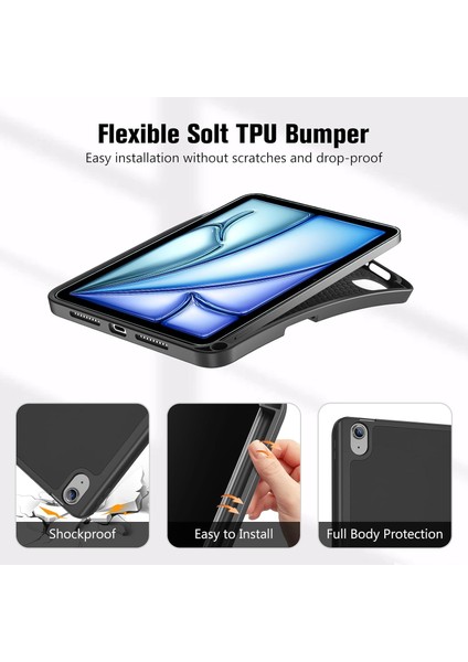 iPad A16 11. Nesil 11 Inç 2025, iPad 10. Nesil 10.9" 2022 Için S Pen Tutucu, Yumuşak Tpu Üç Katlı Stand Koruyucu Tablet Kılıfı, S Pen Şarj Desteği, Otomatik Uyandırma/uyku Modu (Yurt Dışından) fiyatları