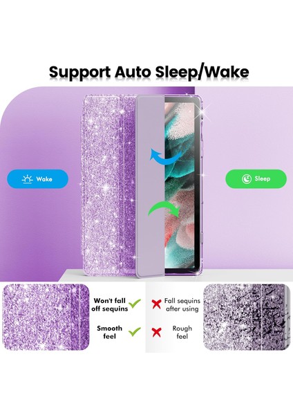 Galaxy Tab A11+ Plus 11 Inç 2025 Için Tablet Kılıfı, Samsung Galaxy Tab A11 Plus 11 Inç 2025 Için Parlak Şeffaf Arkalı Simli Kapak [otomatik Uyandırma/uyku] Kız Çocuk Tablet Kılıfı (Yurt Dışından) indirimleri