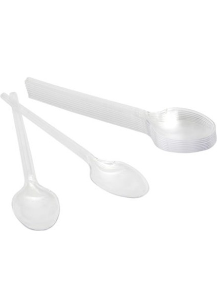 Plastik Şeffaf Kaşık 10'lu 4 Adet
