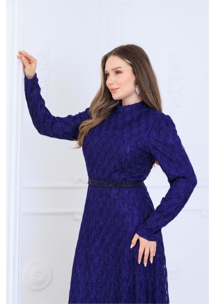 Lina Abiye Elbise Mor ELB80 modelleri