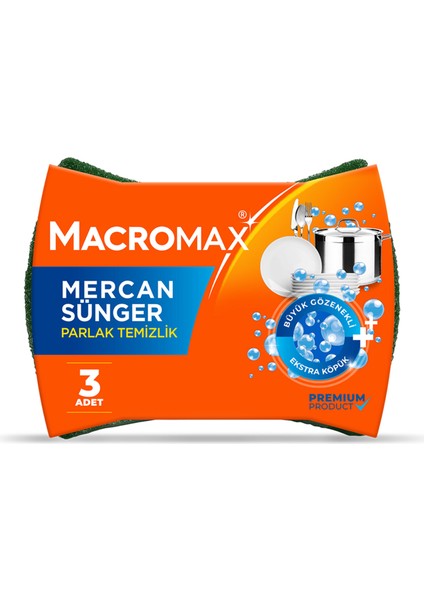 Macromax Mercan Sünger 3'lü