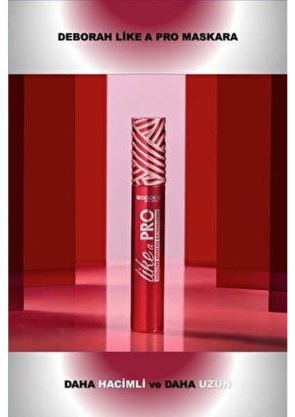 Like A Pro Maskara Hacim Verici Özellikte Büyük Boy Siyah Renk