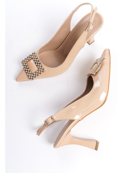 Siyah Rugan Taşlı Toka Detaylı Yüksek Topuklu Kadın Ayakkabı & Abiye Ayakkabı fiyatları