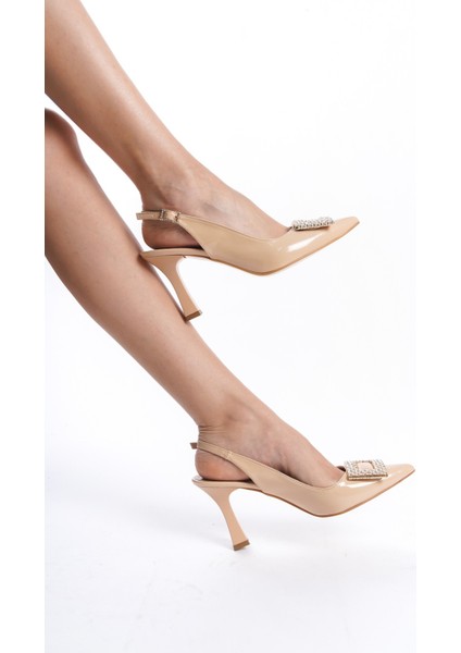 Siyah Rugan Taşlı Toka Detaylı Yüksek Topuklu Kadın Ayakkabı & Abiye Ayakkabı indirimleri