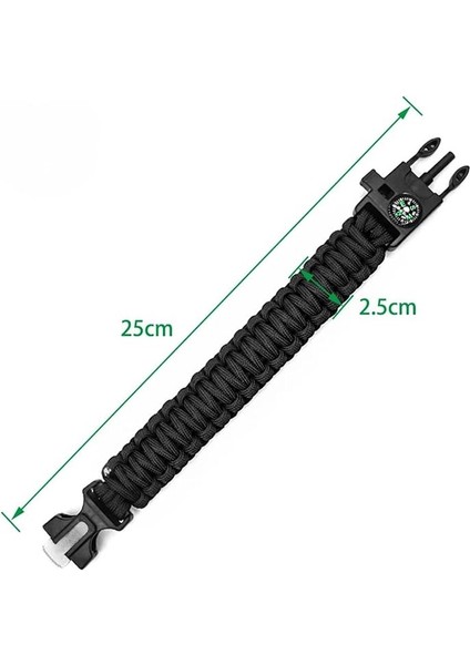 Paracord Outdoor Acil Durum Hayatta Kalma Bilekliği 5 In 1 Survival Bileklik