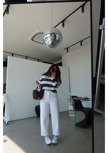 Polo Yaka Renk Geçişli Crop Sweat indirimleri