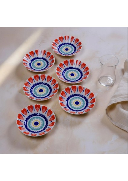 Porselen Acem 6'lı Çay Tabağı Seti Mix 3232 indirimleri