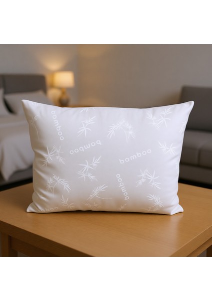 Beyaz Desenli Bamboo Yastık (50x70)