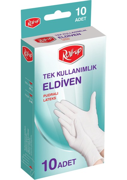 Pudralı Latex Eldiven 10'lu 4 Adet