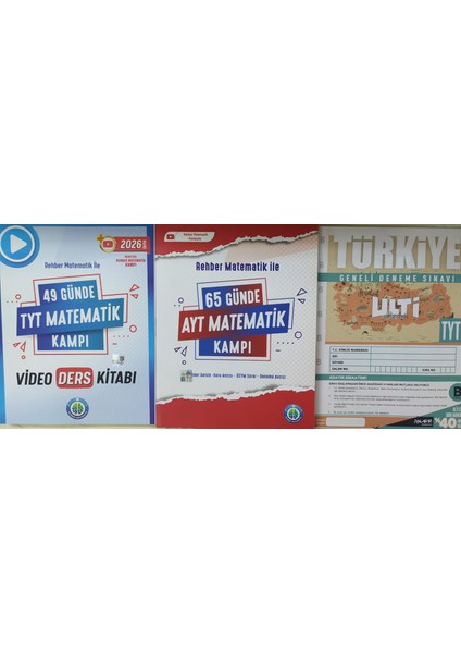 Rehber Matematik 49 Günde Tyt Matematik Kampı 65 Günde Ayt Kampı+Ulti Tyt Genel Deneme